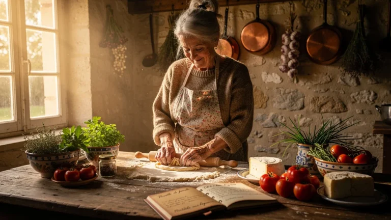 Cuisine traditionnelle du pays de Pompadour avec recettes familiales dans une cuisine rustique française