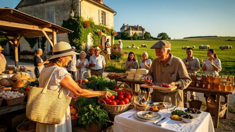 Itinéraire gourmand autour de Pompadour avec marchés, fermes et tables de pays en plein air