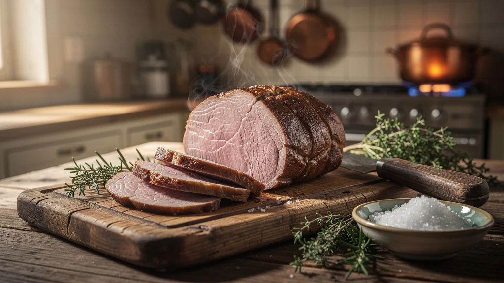 Veau du Limousin trop cuit rendant la viande sèche sur planche en bois dans cuisine traditionnelle